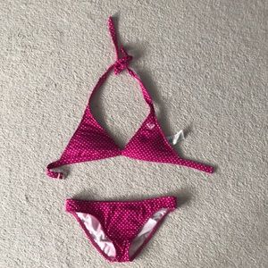 Roxy poka dot pink bikini set size small